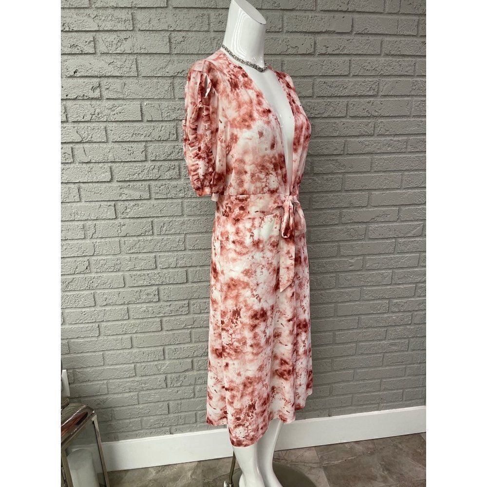 Ember Multicolored Short Sleeve Tie Front Duster Size M - Picture 2 of 10